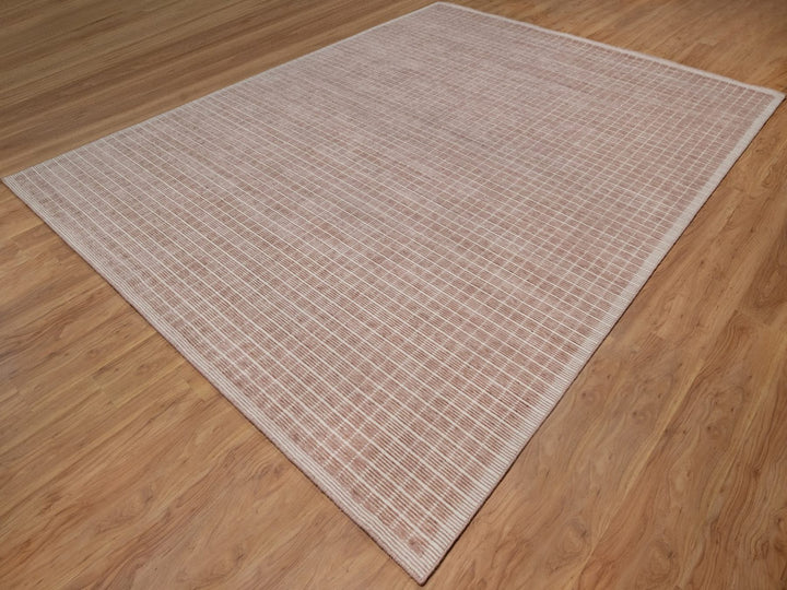 9'2" x 12'0" New Hand Loomed Pink Wool Rectangle Oriental Rug - MOA10291696