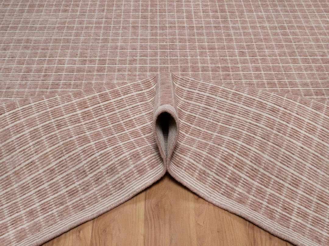9'2" x 12'0" New Hand Loomed Pink Wool Rectangle Oriental Rug - MOA10291696