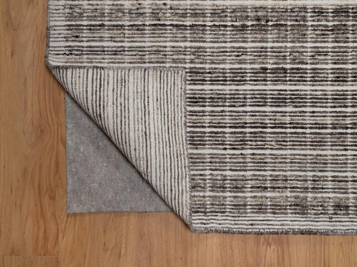 9'1" x 12'0" New Hand Loomed Brown Wool Rectangle Oriental Rug - MOA10291705