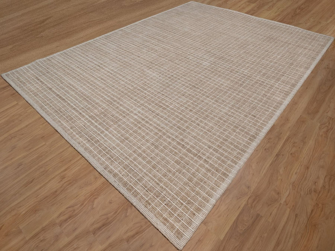 10'0" x 13'11" New Hand Loomed Brown Wool Rectangle Oriental Rug - MOA10291706