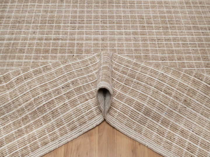 8'0" x 10'0" New Hand Loomed Brown Wool Rectangle Oriental Rug - MOA10291707