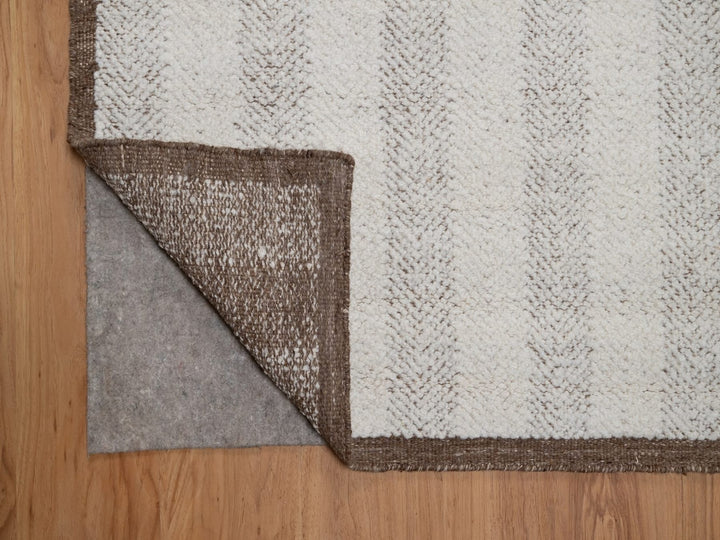 9'3" x 12'0" New Hand Woven Ivory Wool Rectangle Oriental Rug - MOA10291717