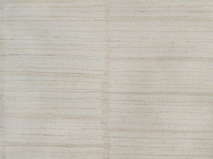 9'0" x 12'0" New Hand Woven Ivory Wool Rectangle Oriental Rug - MOA10291718