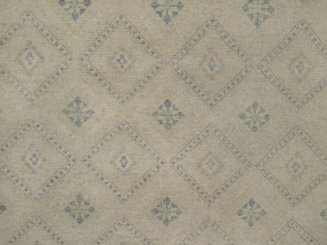 9'0" x 12'0" New Hand Knotted Ivory Wool Rectangle Oriental Rug - MOA10291720