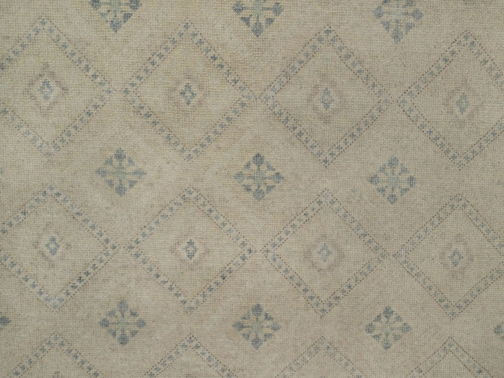 9'0" x 12'0" New Hand Knotted Ivory Wool Rectangle Oriental Rug - MOA10291720