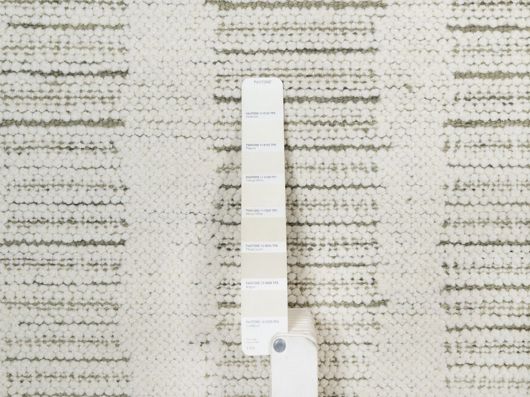 2'6" x 7'11" New Hand Woven Ivory Wool Runner Oriental Rug - MOA10291722