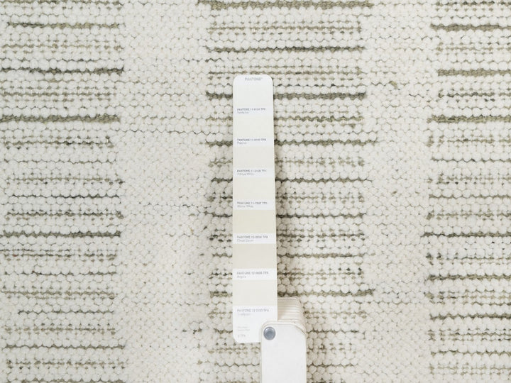 2'5" x 7'11" New Hand Woven Ivory Wool Runner Oriental Rug - MOA10291723