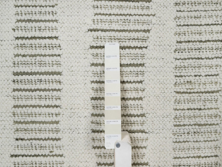 2'6" x 11'10" New Hand Woven Ivory Wool Runner Oriental Rug - MOA10291724