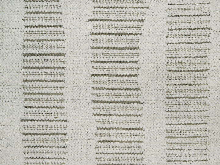 2'6" x 11'10" New Hand Woven Ivory Wool Runner Oriental Rug - MOA10291725