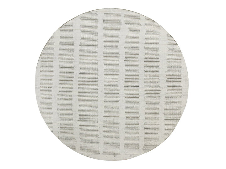 7'9" x 7'9" New Hand Woven Ivory Wool Round Oriental Rug - MOA10291728