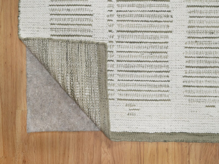 8'0" x 10'0" New Hand Woven Ivory Wool Rectangle Oriental Rug - MOA10291733