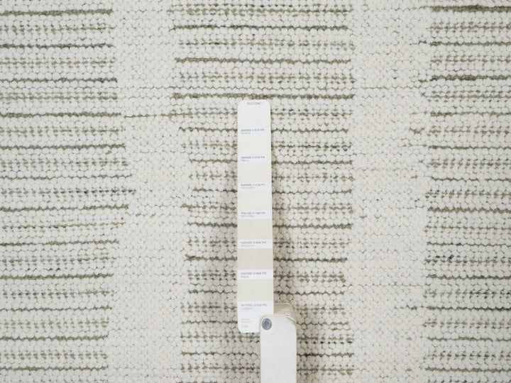 8'0" x 10'0" New Hand Woven Ivory Wool Rectangle Oriental Rug - MOA10291733