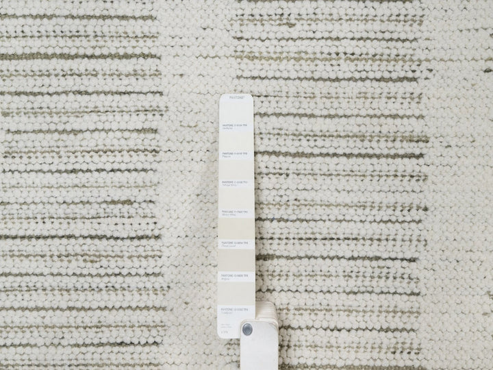 10'0" x 14'1" New Hand Woven Ivory Wool Rectangle Oriental Rug - MOA10291736
