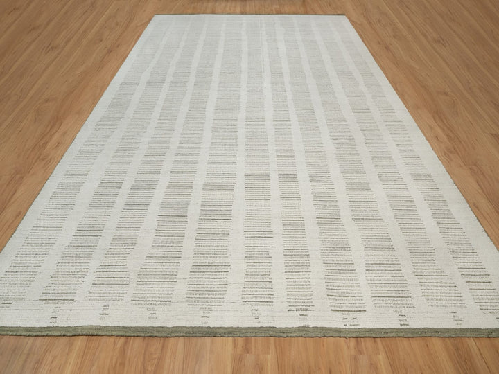 11'11" x 15'0" New Hand Woven Ivory Wool Rectangle Oriental Rug - MOA10291742