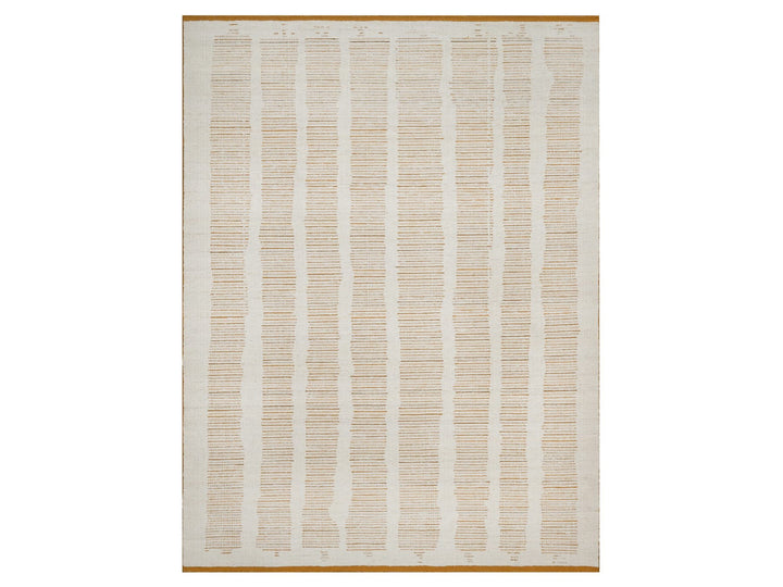 9'0" x 12'1" New Hand Woven Ivory Wool Rectangle Oriental Rug - MOA10291749