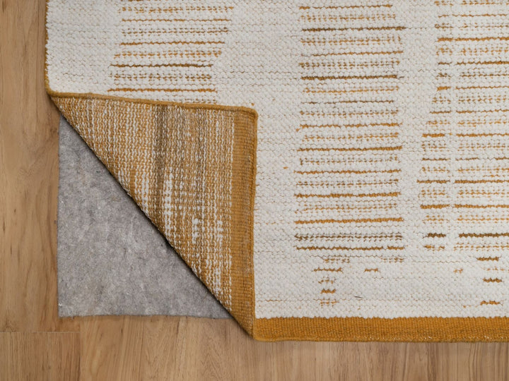 9'0" x 12'1" New Hand Woven Ivory Wool Rectangle Oriental Rug - MOA10291749