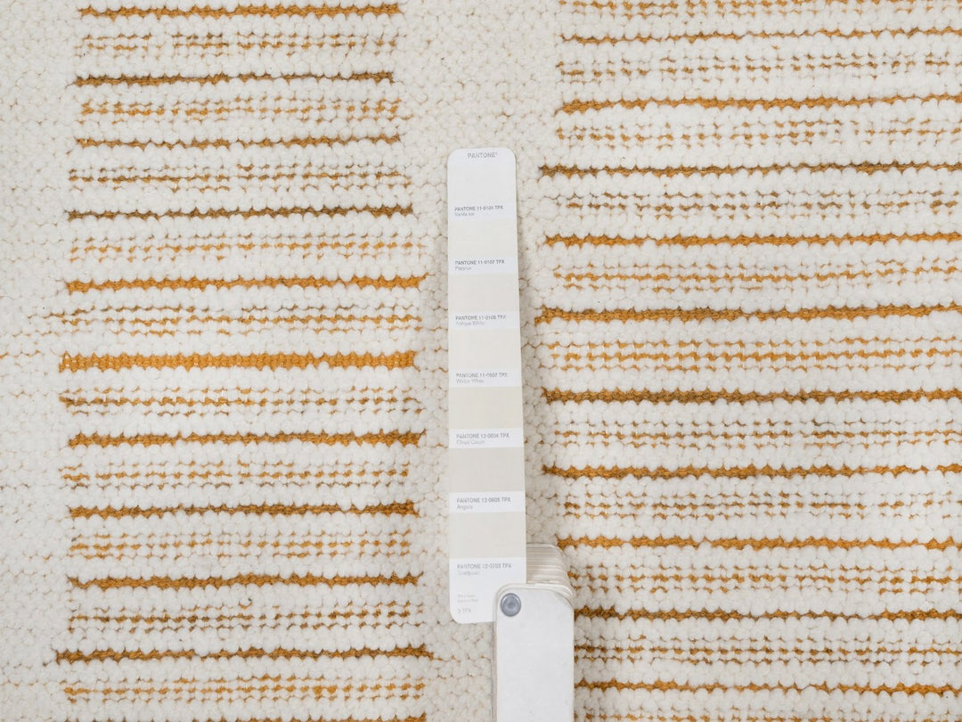9'0" x 12'1" New Hand Woven Ivory Wool Rectangle Oriental Rug - MOA10291749