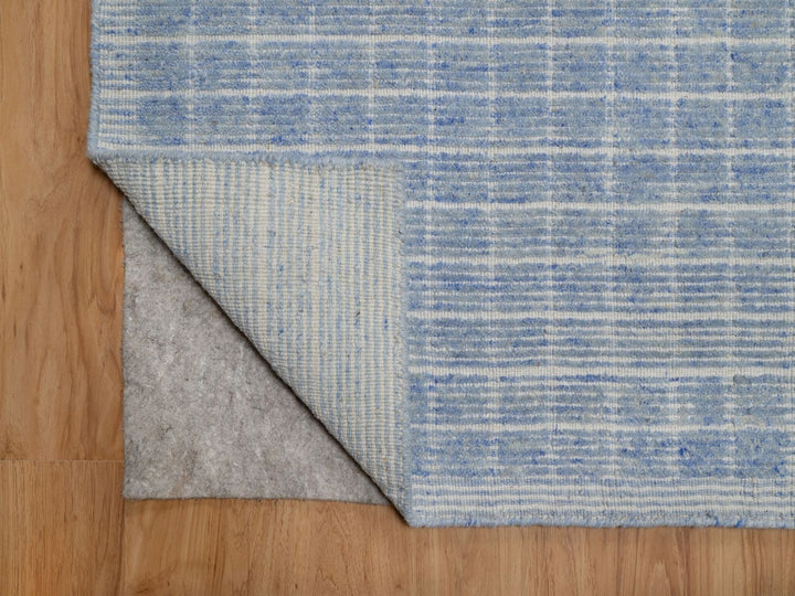 8'1" x 10'0" New Hand Loomed Blue Wool Rectangle Oriental Rug - MOA10291757