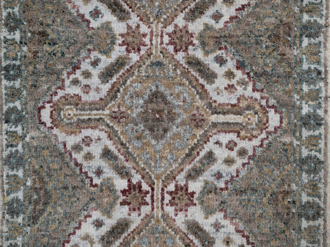 1'11" x 3'0" New Hand Knotted Ivory Wool Rectangle Oriental Rug - MOA10291765