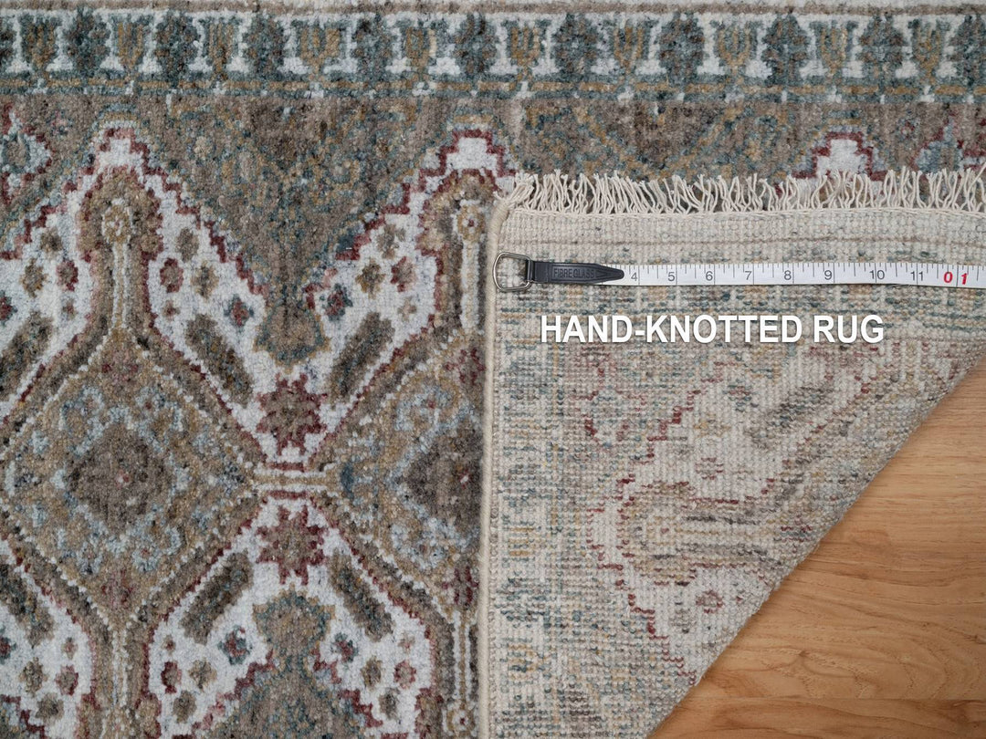 2'0" x 3'0" New Hand Knotted Ivory Wool Rectangle Oriental Rug - MOA10291766