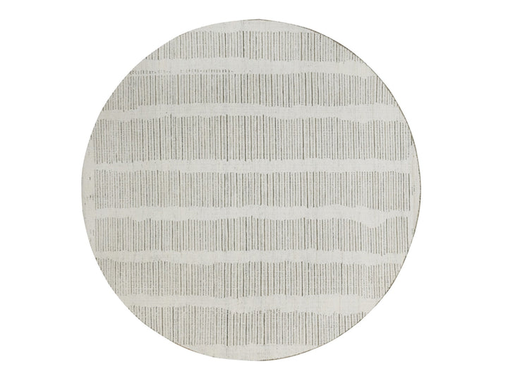 7'11" x 7'11" New Hand Woven Ivory Wool Round Oriental Rug - MOA10291770