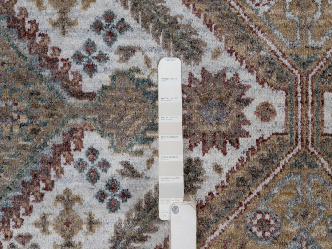 7'11" x 10'0" New Hand Knotted Ivory Wool Rectangle Oriental Rug - MOA10291771