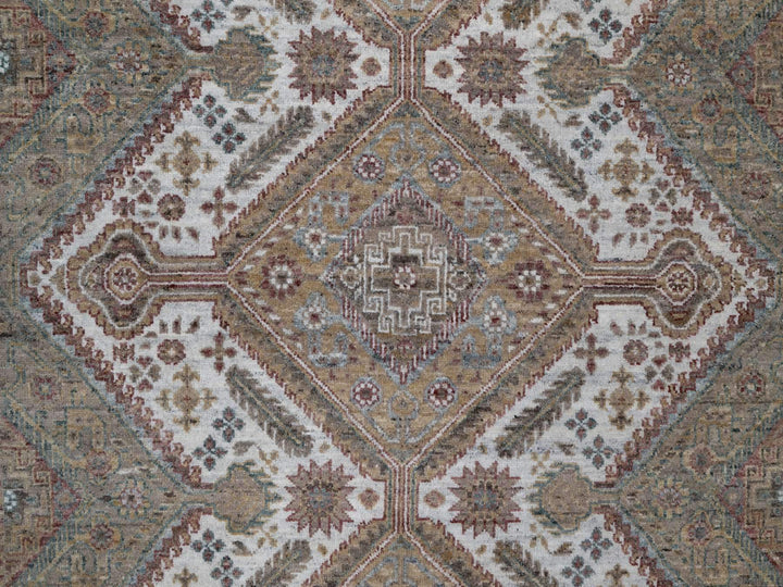 7'11" x 10'0" New Hand Knotted Ivory Wool Rectangle Oriental Rug - MOA10291771
