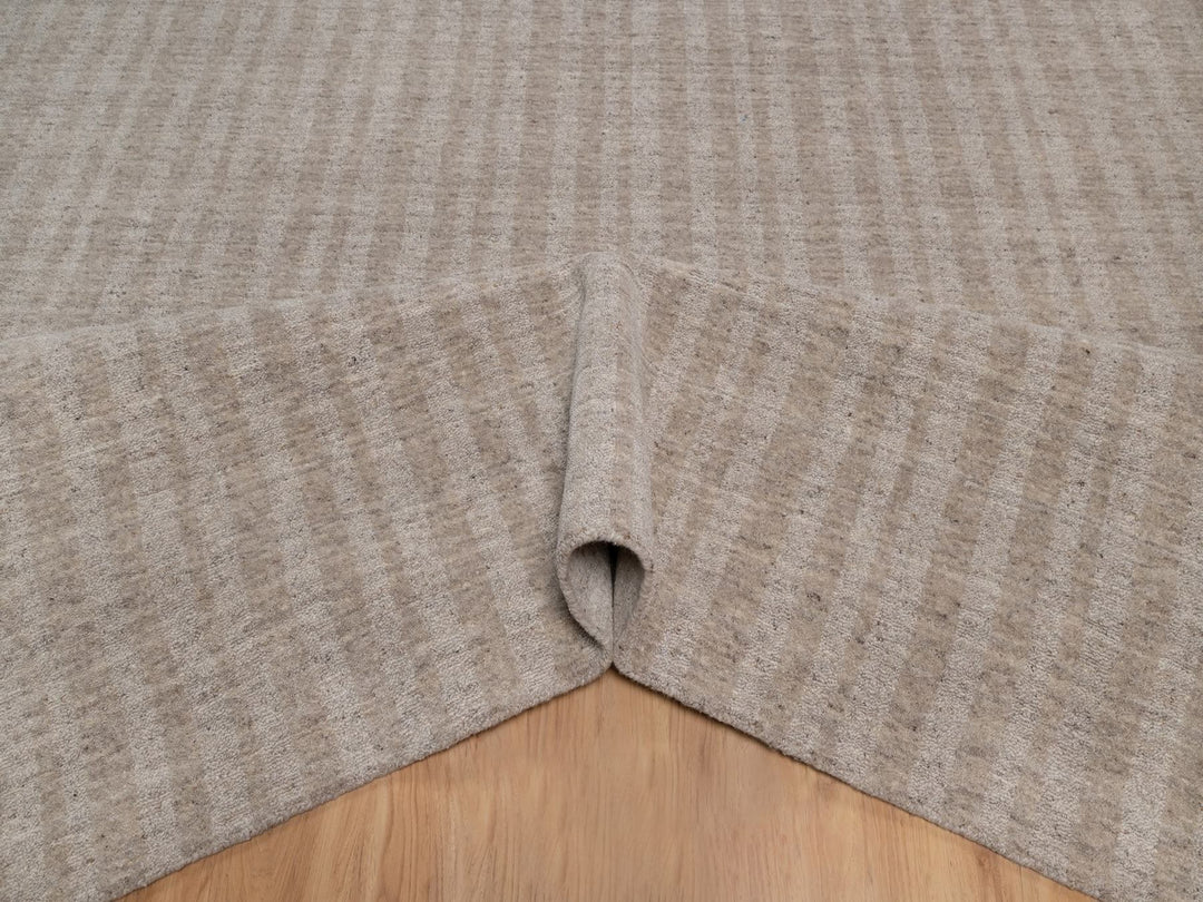 12'0" x 15'0" New Hand Loomed Brown Wool Rectangle Oriental Rug - MOA10291772