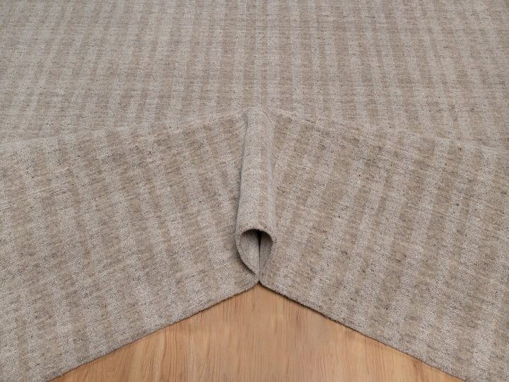 12'0" x 15'0" New Hand Loomed Brown Wool Rectangle Oriental Rug - MOA10291772