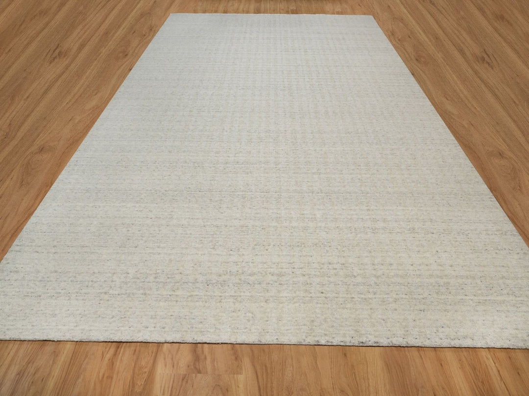 11'11" x 15'0" New Hand Loomed Ivory Wool Rectangle Oriental Rug - MOA10291773