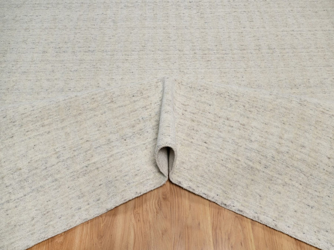 11'11" x 15'0" New Hand Loomed Ivory Wool Rectangle Oriental Rug - MOA10291773