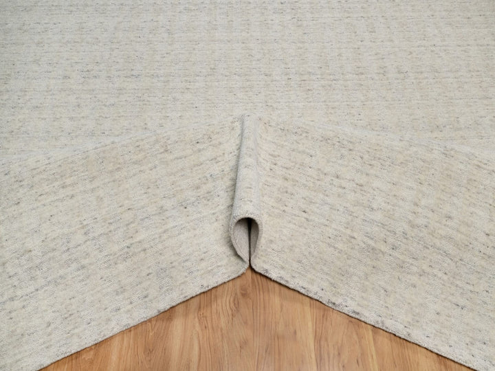 11'11" x 15'0" New Hand Loomed Ivory Wool Rectangle Oriental Rug - MOA10291773