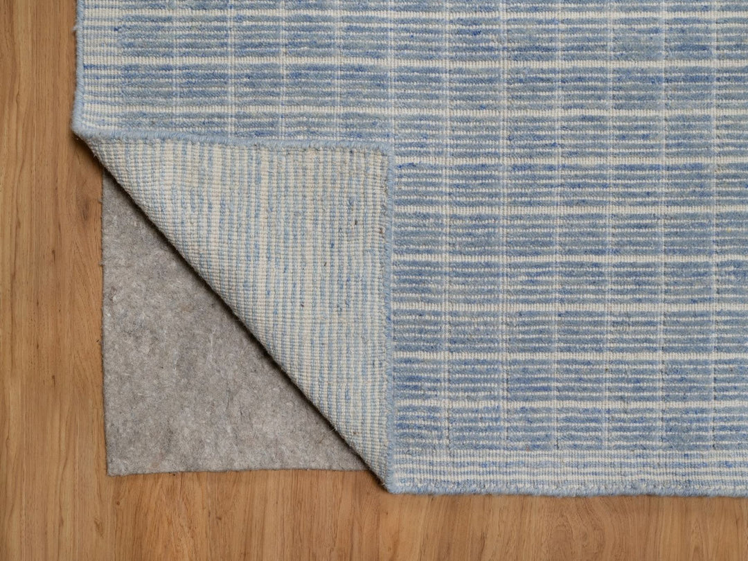12'0" x 14'11" New Hand Loomed Blue Wool Rectangle Oriental Rug - MOA10291778
