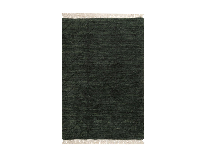 1'11" x 2'9" New Hand Loomed Green Wool Rectangle Oriental Rug - MOA10291780