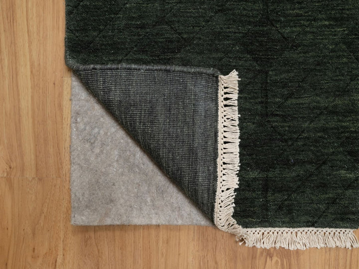 1'11" x 2'9" New Hand Loomed Green Wool Rectangle Oriental Rug - MOA10291780