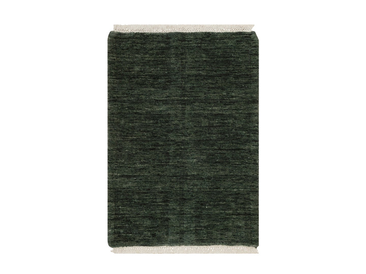 1'11" x 2'8" New Hand Loomed Green Wool Rectangle Oriental Rug - MOA10291781
