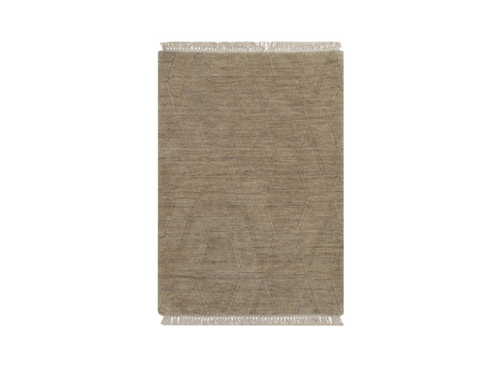 1'11" x 2'9" New Hand Loomed Brown Wool Rectangle Oriental Rug - MOA10291787