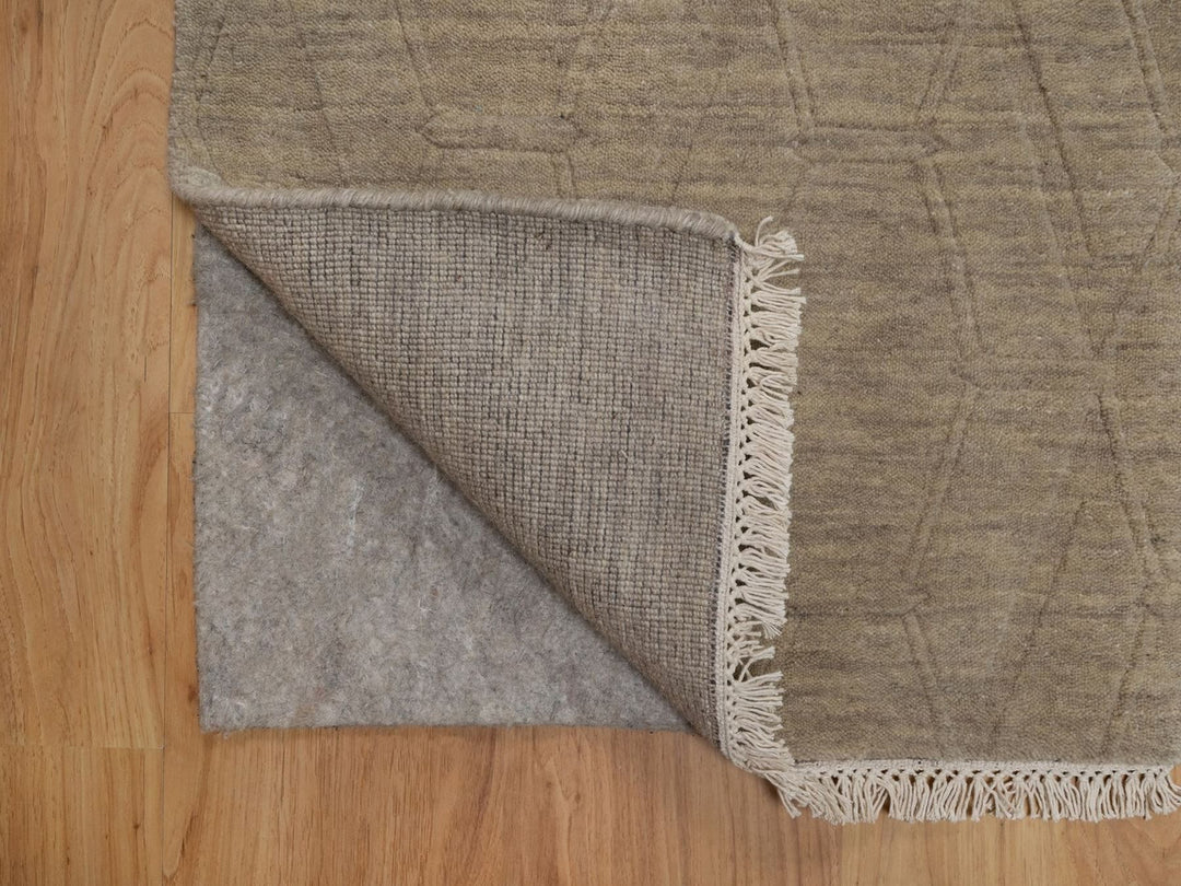 1'11" x 2'9" New Hand Loomed Brown Wool Rectangle Oriental Rug - MOA10291787