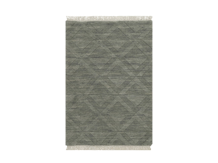 1'11" x 2'9" New Hand Loomed Grey Wool Rectangle Oriental Rug - MOA10291788