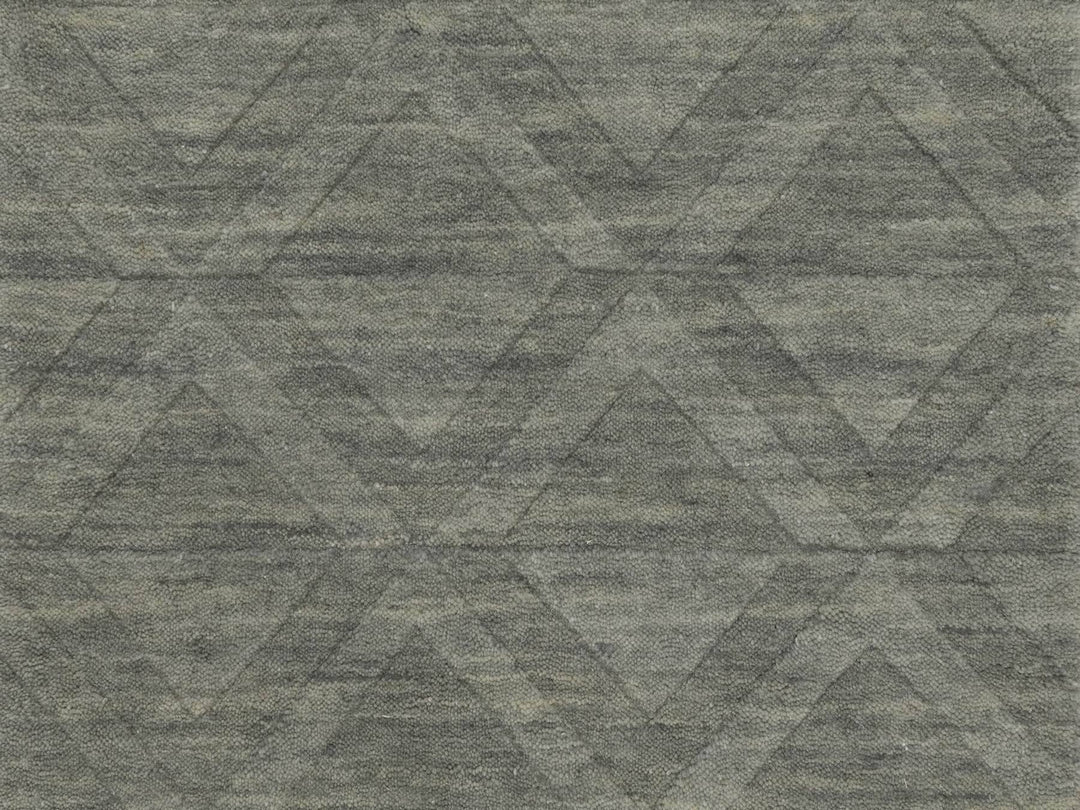 1'11" x 2'9" New Hand Loomed Grey Wool Rectangle Oriental Rug - MOA10291788