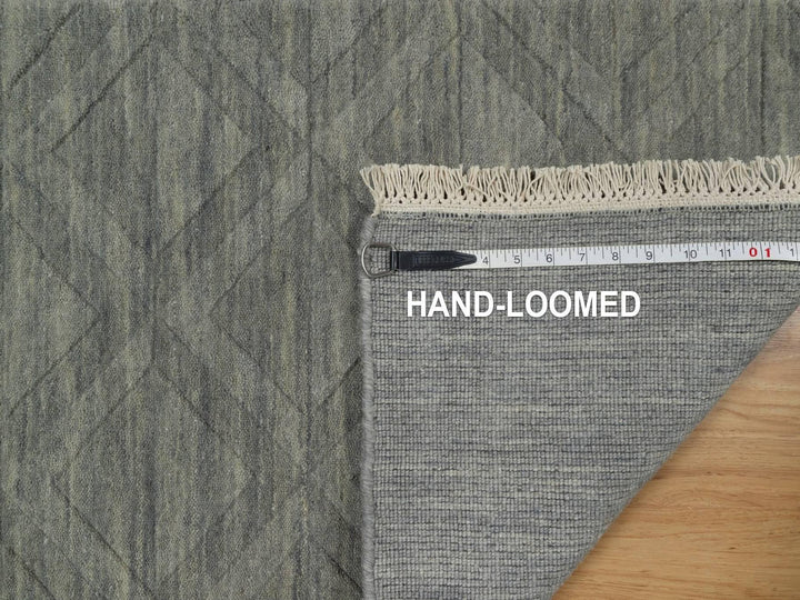 1'11" x 2'9" New Hand Loomed Grey Wool Rectangle Oriental Rug - MOA10291788