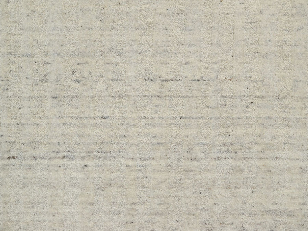 4'11" x 4'11" New Hand Loomed Ivory Wool Round Oriental Rug - MOA10291794