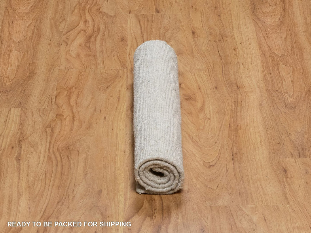 2'0" x 3'0" New Hand Loomed Ivory Wool Rectangle Oriental Rug - MOA10291795
