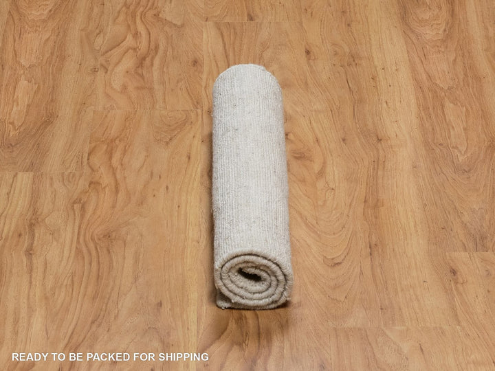 2'0" x 3'0" New Hand Loomed Ivory Wool Rectangle Oriental Rug - MOA10291795