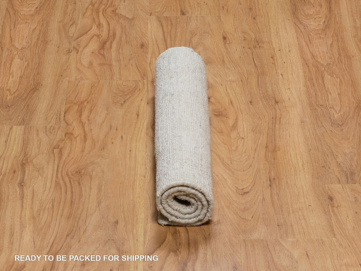 2'1" x 3'0" New Hand Loomed Ivory Wool Rectangle Oriental Rug - MOA10291797