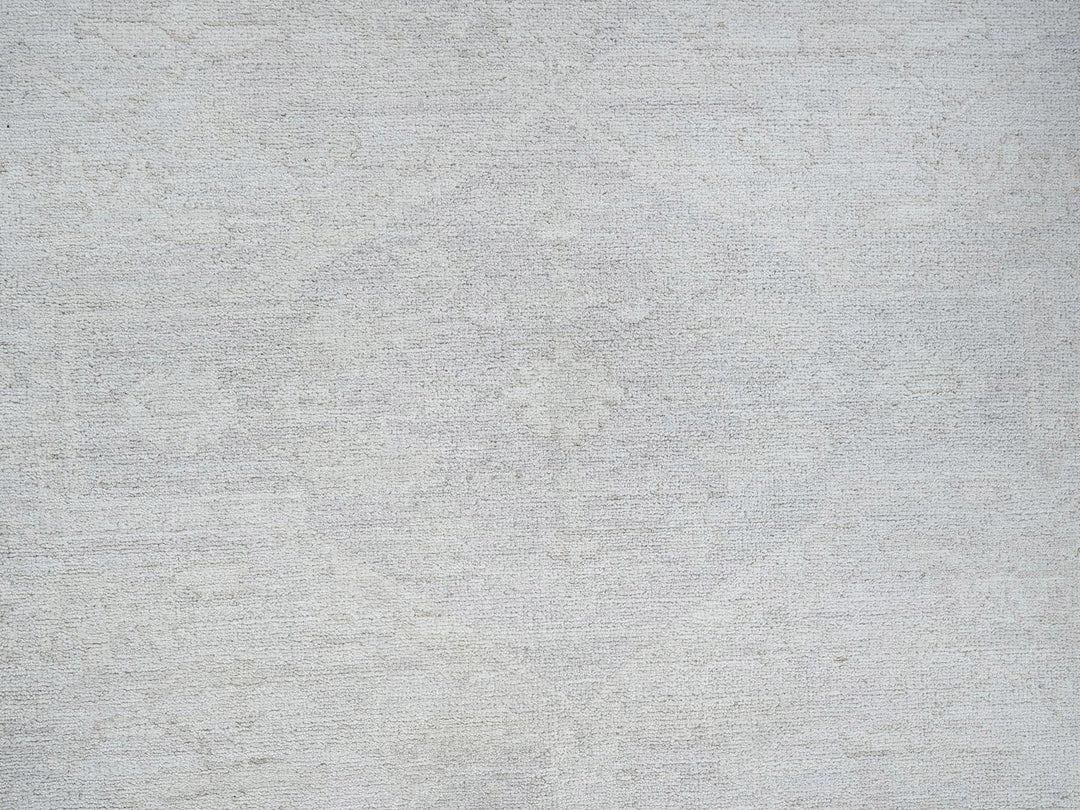 8'0" x 9'9" New Hand Knotted Ivory Wool Rectangle Oriental Rug - MOA102917