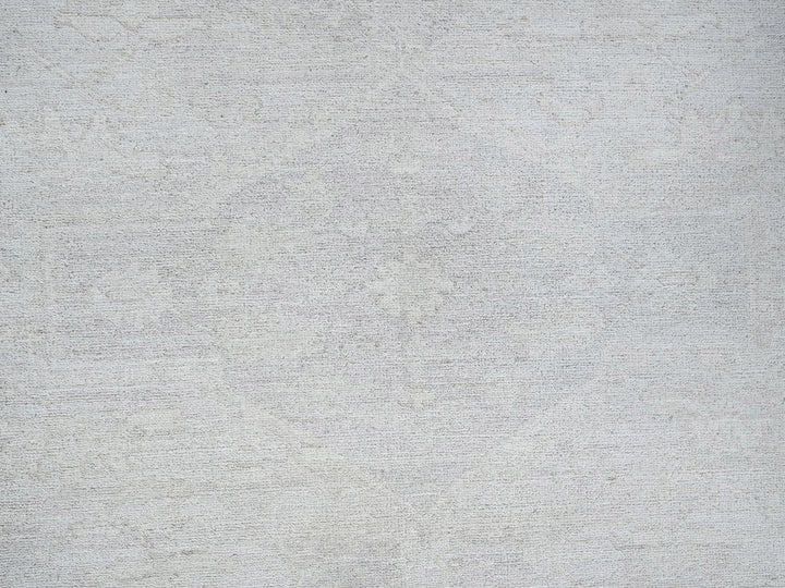 8'0" x 9'9" New Hand Knotted Ivory Wool Rectangle Oriental Rug - MOA102917