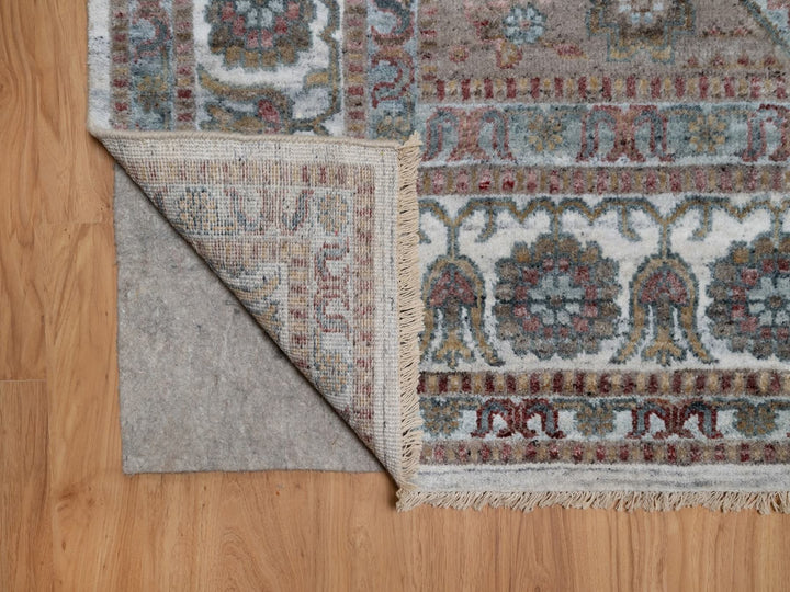 8'10" x 12'1" New Hand Knotted Ivory Wool Rectangle Oriental Rug - MOA10291802