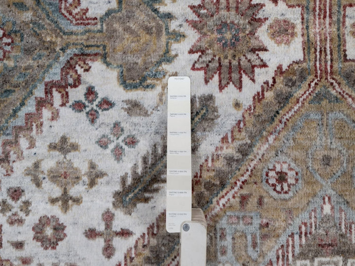 8'10" x 12'1" New Hand Knotted Ivory Wool Rectangle Oriental Rug - MOA10291802