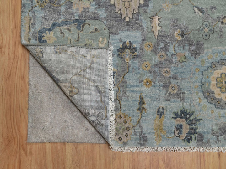 8'0" x 10'1" New Hand Knotted Green Wool Rectangle Oriental Rug - MOA10291803